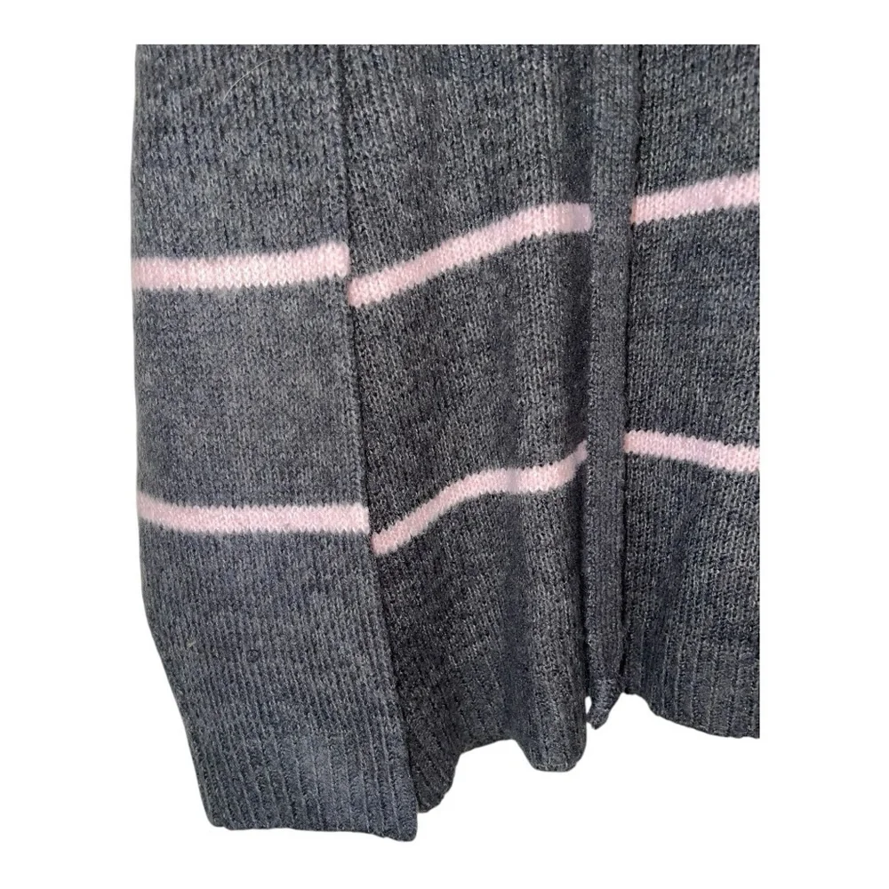 Umgee Oversized Charcoal and Blush Knit hooded Sweater